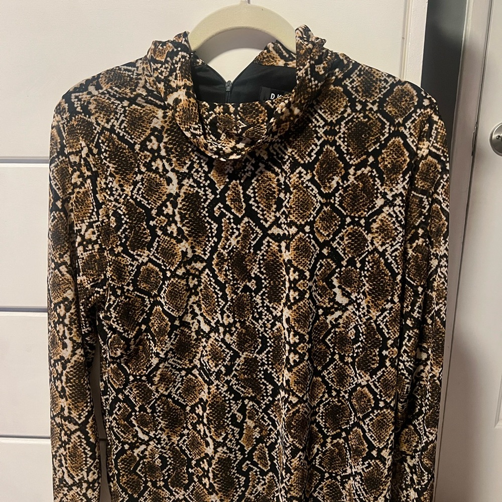 DKNY Animal Print Top with Black Accents